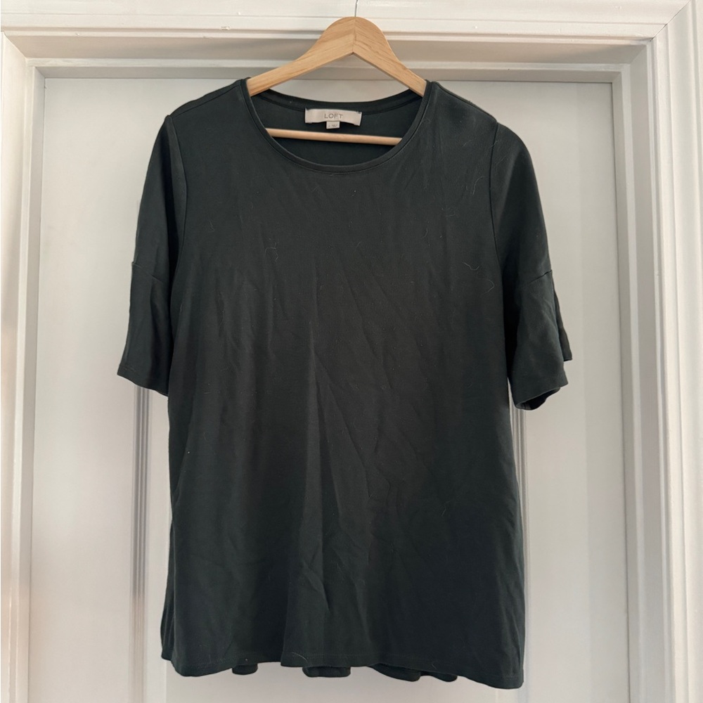LOFT Women’s Short Sleeve Shirt — Forest Green